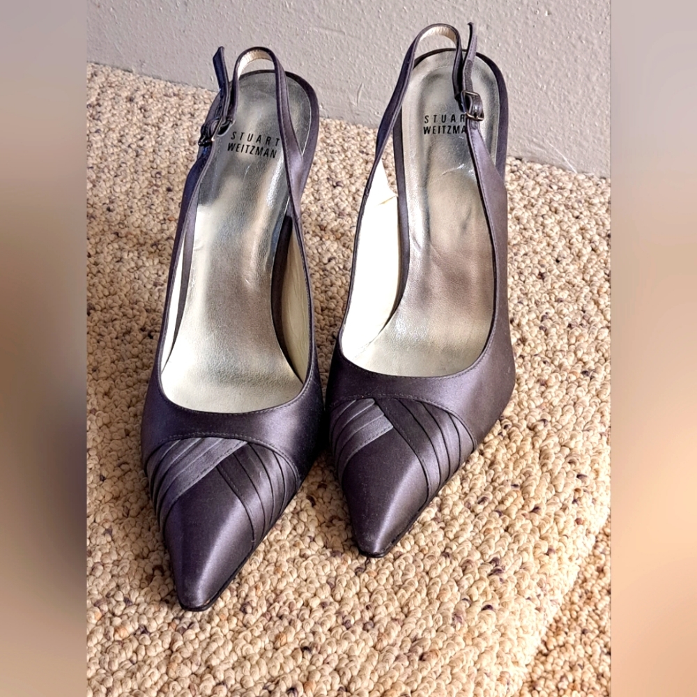 Stuart Weitzman Lavander Satin Pumps
